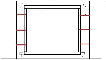 Golf Impact Screen Hanging Poly Spacer for Golf Simulator-Triple Hemmed-US Made (144 X 108 with Sewn in Straps)