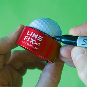 LineFix360 (RED) Golf Ball Alignment Marker – Precision 360° Line Tool for Enhanced Putting Accuracy