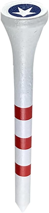 PrideSports 2-3/4" Star & Stripes Tees, White,PS23445STAR