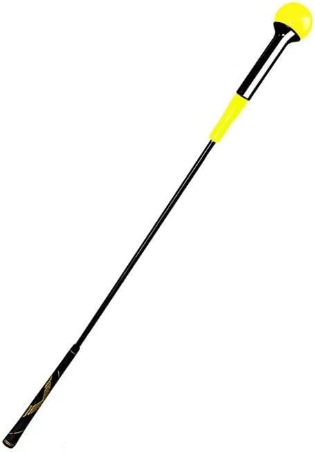 Golf Swing Trainer 47.5 inches, Fiberglass, Yellow color, Aid for Indoors and Outdoors, Practice Speed Training, Warm up, Stick Improved Rhythm, Flexibility, Balance, Tempo and Strength.