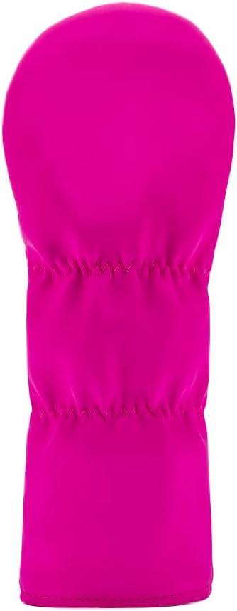 Fairway Headcover - Premium PU Leather Golf Club Cover with Fur Lining - Embroidered Design, UV Resistant, Standard Club Head Fit - Golf Boy, Pink