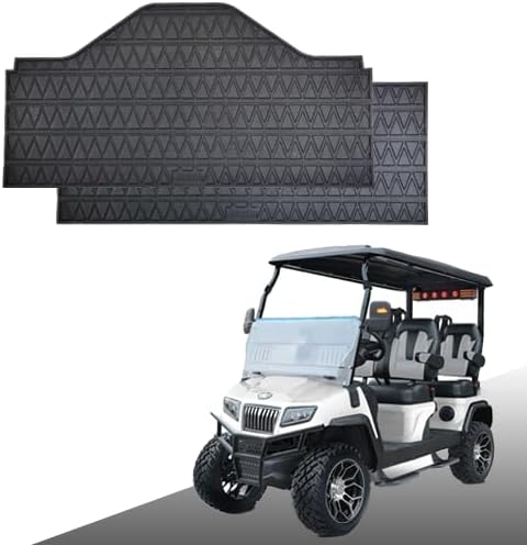 Club Clean Evolution Golf Cart Floor Mat, Fits D5 and D5 Max Models, Full Coverage 8 mm Heavy-Duty Compound Liner, Waterproof Non-Slip Floor Protector, Premium Custom Fit Design (D5 1st & 2nd Row)