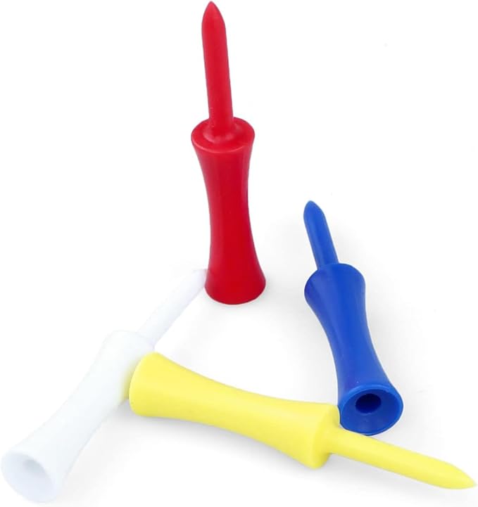 Golf Tees Plastic 100 Count 3-1/4, 2 3/4 inch Tall Step Down Tees Golf - Mixed Color
