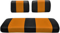 Seat Cover Replacement for Yamaha G-16/G-22 Golf Cart - Front Bench Seat - Premium Marine Vinyl - 5 Panel Stitching - Staple On Installation - Two-Tone Golf Cart Seat Covers (Black & Orange)