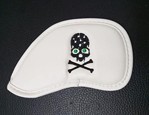 SEACLOUD 10Pcs Golf Skull Thick Synthetic Leather Iron Head Covers for Golf Iron Club Head Protectors