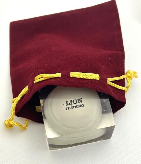 Authentic Feathery Lion Half Golf Ball in Resin Showing Feathers Paperweight