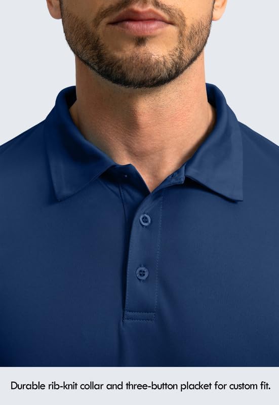 Men's Polo Shirt Long Sleeve Golf Shirts Lightweight UPF 50+ Sun Protection Cool Shirts for Men Work Fishing Outdoor