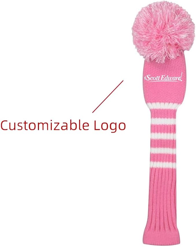 Scott Edward 1/3/4PCS Multi-Style Optional Individualized Knit Golf Club Head Covers, Driver Wood(460cc) Fairway Wood and Hybrid(UT)，for Male/Female Golfers,Custom