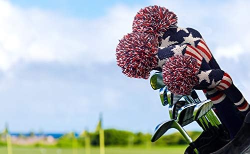 Scott Edward Knit Wood Golf Club Head Covers 4 Pieces Knitted Item Fit Over Well Driver Wood(460cc) Fairway Wood and Hybrid(UT)