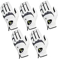 HIRZL Trust Hybrid – Men’s All Weather Golf Glove | Kangaroo Leather | Ultimate Grip and Ergonomic Fit, White/Black (Pack of 5)