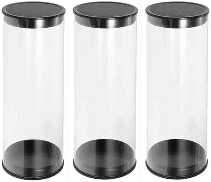 3-Pack Clear Golf Ball Storage Tubes with Caps, 1.8 Inch Thickened Plastic Display Case, Portable Golf Ball Holder for Home, Club and Retail Store Display