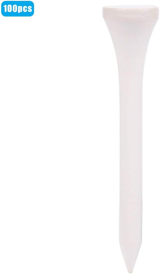 CHICIRIS Wooden Ball Tee Durable Training Practicing Accessories for Professional Golfers White 100Pcs for Training