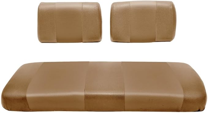 Seat Cover Replacement for Yamaha G-2/G-9 Golf Cart - Front Bench Seat - Premium Marine Vinyl -5 Panel Stitching - Staple On Installation - Two-Tone Golf Cart Seat Covers (Tan)