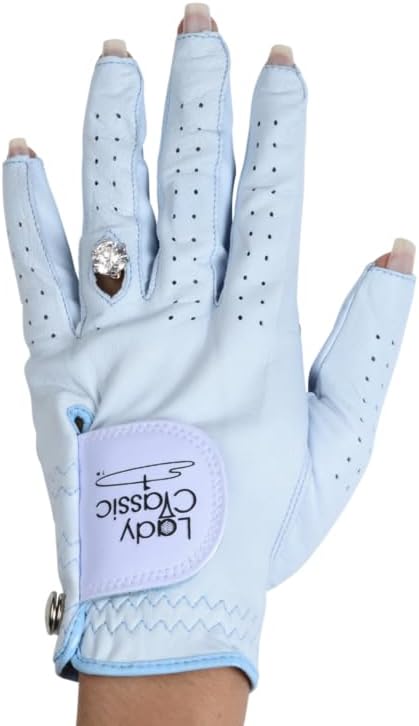 Women’s Left for Right Handed Golfers Golf Glove for Nails and Rings | Contour Fit for Comfort & Open-Tip Nail Slots | Breathable Stylish Golf Gloves for Women