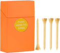 Premium Bamboo Golf-Tees | 18 Count, 2-3/4 or 3-1/4 Inch Wooden Tees | Pop-up Packaging and Cool Organization | Funny Golf Accessory for Golfers