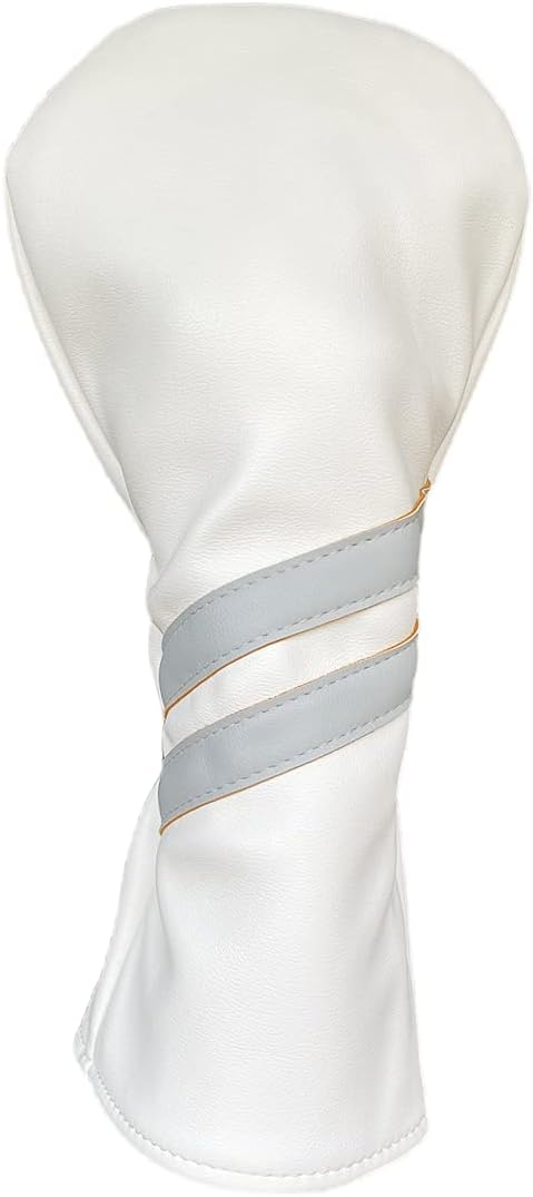 3pcs Golf Wood Head Covers Headcovers Set includes Driver Headcover fits up to 460cc Drivers, Rotatable Golf Fairway Wood Headcover and Hybrid Head Cover