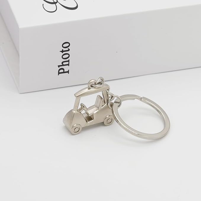 2pcs Mini Golf Keychain Bag Charms Golf Cart Key Chain Ring Sport Souvenirs for Handbag Purse Men Women Boys Girls