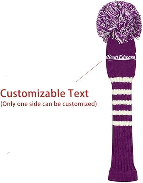 Scott Edward 1/3/4PCS Multi-Style Optional Individualized Knit Golf Club Head Covers, Driver Wood(460cc) Fairway Wood and Hybrid(UT)，for Male/Female Golfers,Custom