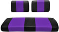 Seat Cover Replacement for Yamaha G-16/G-22 Golf Cart - Front Bench Seat - Premium Marine Vinyl - 5 Panel Stitching - Staple On Installation - Two-Tone Golf Cart Seat Covers (Black & Purple)