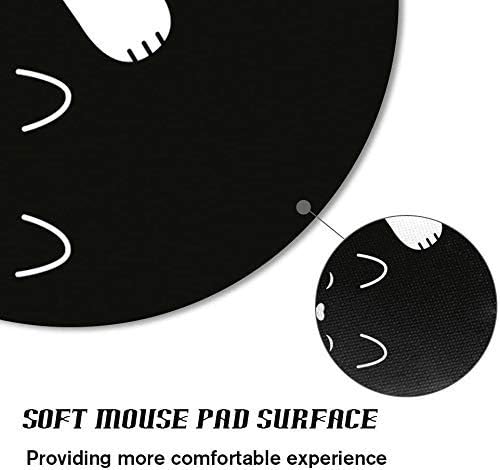 Mouse Pad Purple Dog Cat Paw Heart Pink, Round Mousepad, Non-Slip Rubber Base Mouse Mat for Laptop and Computer