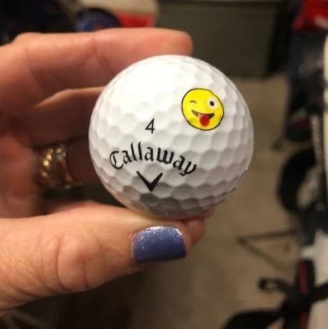 Golfdotz - USGA Rule Conforming Golf Ball Markers, Golf Ball Stickers for Marking Balls, No More Smearing from Stamps, Gifts for Golfers, Dads, and Retirees, (Emoji Collection; 24-32 Count)