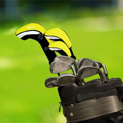 Golf Club Head Covers for Woods and Driver Hybrids Fairway Value Pack Protective Clubs Headcovers with Interchangeable No.Tags 1 3 5