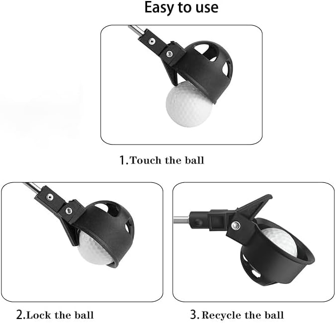 Golf Ball Retriever with 2 Golf Balls Grabbers,6.9ft Stainless Extendable Golf Ball Retrievers for Water,Golf Accessories for Men
