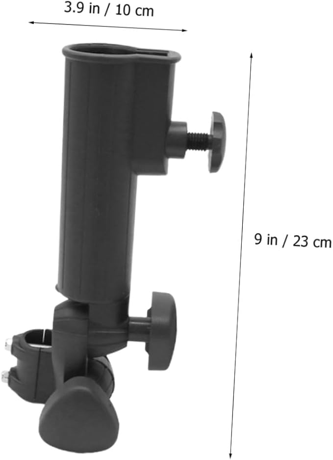 Adjustable Golf Cart Umbrella Holder with Double Bolt Clamp Plastic Stand for Rain and Sun Protection Fits Rounded Handle Umbrellas Stable Mounting Accessory for Golf Trolleys