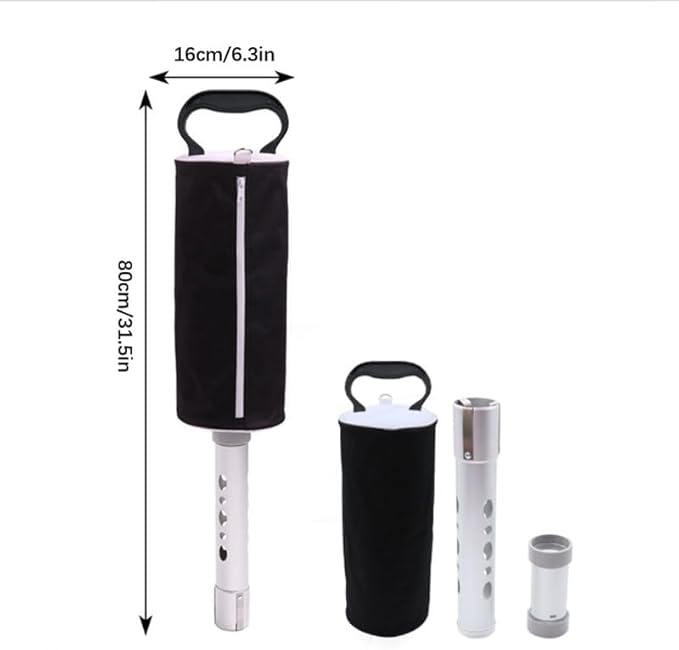 EagleFlight Shag Bag for Golf Balls,with Detachable Aluminum Alloy Tube and Large Capacity Bag,Hold Up to 75 Balls,Pick-up Accessory for Reducing Waist Pain