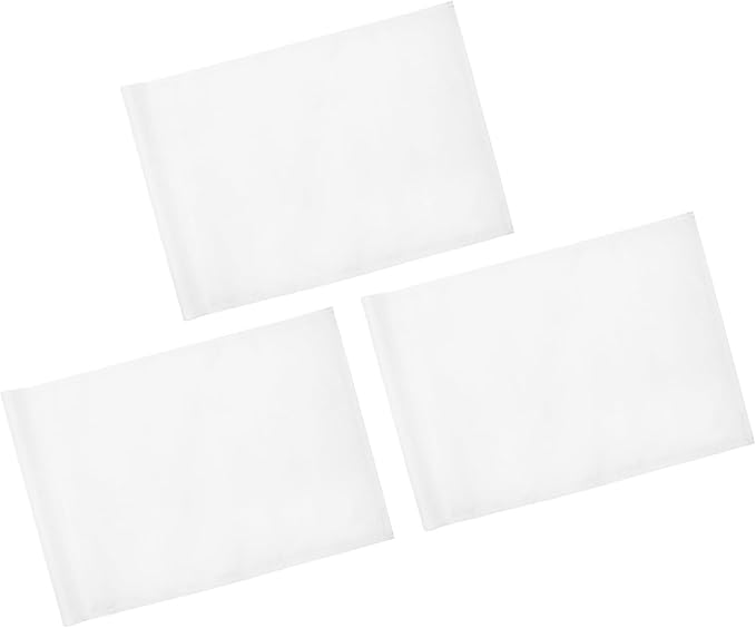 KINGTOP Golf Flag 20x14 Inch - Plain White, 420D Nylon, Tube Inserted - Standard Putting Green Flags for Backyard Practice, Golf Courses, Country Club, 3-Pack