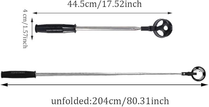 Kakalote Golf Ball Retriever, Portable Telescopic Scoop Saver Pick Up Golf Ball Grabber Pick Up with Locking Clip