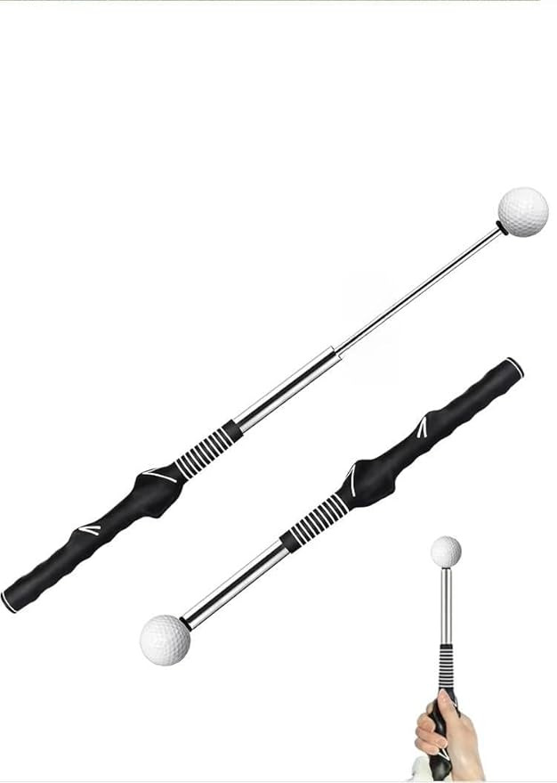 Retractable Golf Swing Training Aid, Golf Grip Trainer & Golf Swing Trainer for Warm-up, Right-Handed Golf Club for Indoor Practice, Golf Accessories - Strength & Tempo Training for Chipping Hitting