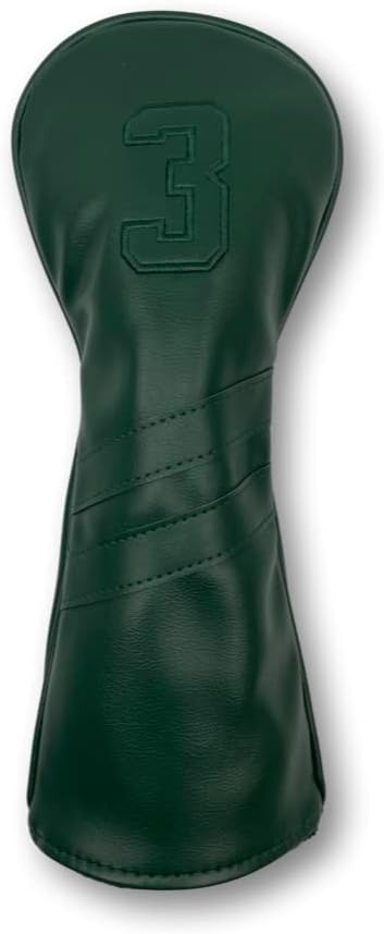 Vintage Golf Club Head Covers – 3 Pack Set – Premium Classic PU Leather – Fits Drivers, Fairway Woods, Hybrids – Durable, Stylish Protection