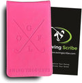 Golf Notebook – Compact Golf Journal with Vegan Leather Cover – Back Pocket Size Golf Log Book for Yardage, Stats, Practice & Course Notes (Pink)