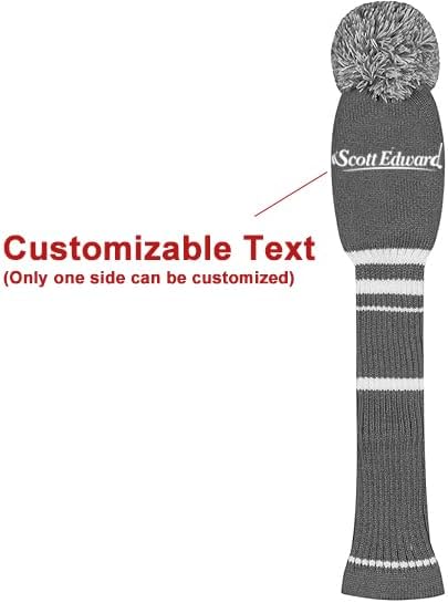 Scott Edward 1/3/4PCS Multi-Style Optional Individualized Knit Golf Club Head Covers, Driver Wood(460cc) Fairway Wood and Hybrid(UT)，for Male/Female Golfers,Custom