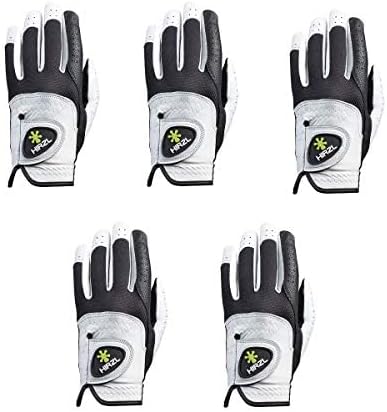 HIRZL Trust Control 2.0 Golf Gloves, All Weather Mens Golf Glove, White/Black, Kangaroo Leather Palm, Cabretta Leather Backhand, Trusted by Pro’s, Sweat Free, Ultimate Grip