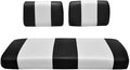 Seat Cover Replacement for Yamaha G-16/G-22 Golf Cart - Front Bench Seat - Premium Marine Vinyl - 5 Panel Stitching - Staple On Installation - Two-Tone Golf Cart Seat Covers (Black & White)