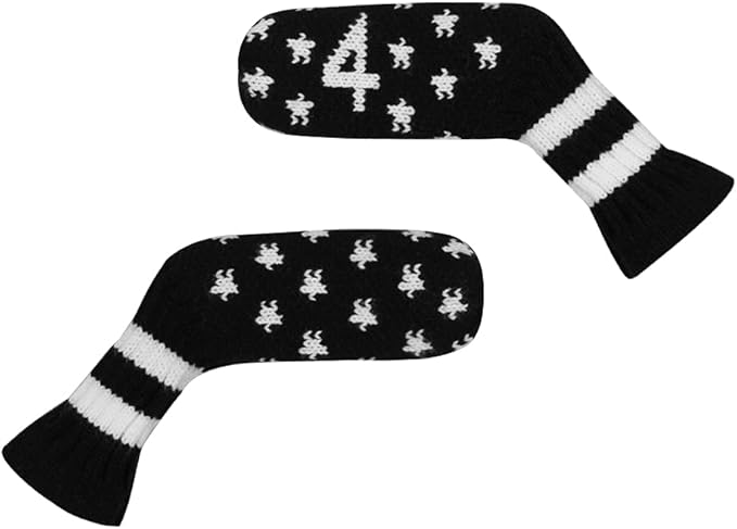 Scott Edward 1/7/10 Pcs Knitted Golf Club Head Covers for Irons Wedge Cuteness and Basically Socks Shape Washable Golf Club Head Protector on Pattern Style Double Sided Customized