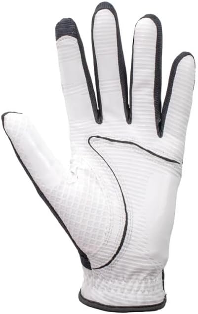 Copper Infused Golf Glove for Men – White/Black – Single Pack – Compression Fit, Arthritis Relief, Non-Slip Grip – USGA Approved