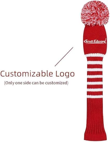 Scott Edward 1/3/4PCS Multi-Style Optional Individualized Knit Golf Club Head Covers, Driver Wood(460cc) Fairway Wood and Hybrid(UT)，for Male/Female Golfers,Custom