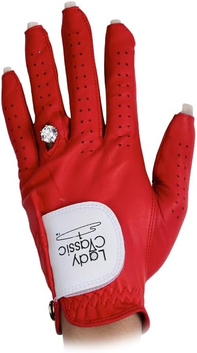 Women’s Left for Right Handed Golfers Golf Glove for Nails and Rings | Contour Fit for Comfort & Open-Tip Nail Slots | Breathable Stylish Golf Gloves for Women