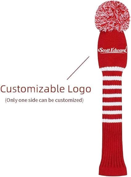 Scott Edward 1/3/4PCS Multi-Style Optional Individualized Knit Golf Club Head Covers, Driver Wood(460cc) Fairway Wood and Hybrid(UT)，for Male/Female Golfers,Custom
