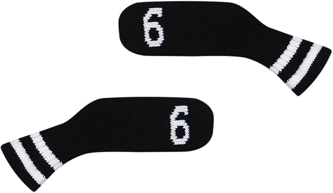 Scott Edward 10 Pcs Golf Club Head Covers for Irons Cuteness Basically Socks Shape Washable Durable Golf Club Head Protector Double Sided Knit Suitable for Most Brands