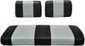 Seat Cover Replacement for Yamaha G-16/G-22 Golf Cart - Front Bench Seat - Premium Marine Vinyl - 5 Panel Stitching - Staple On Installation - Two-Tone Golf Cart Seat Covers (Black & Silver)