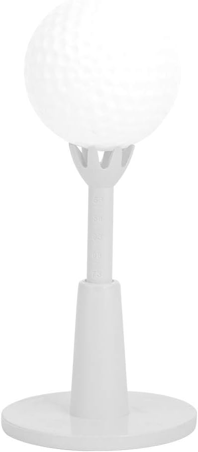 Adjustable Golf Tees, Stable Golf Driving Range Tees Holder with Tees for Golf Practice Training (White)