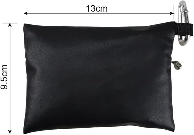 2Pcs Black Mini Golf Tee Pouch Bag, Resistant Golf Ball Tee Storage Bag Leather Golf Tees Pocket with Zipper, Golf Supplies Accessories, Golf Club Bag Accessories