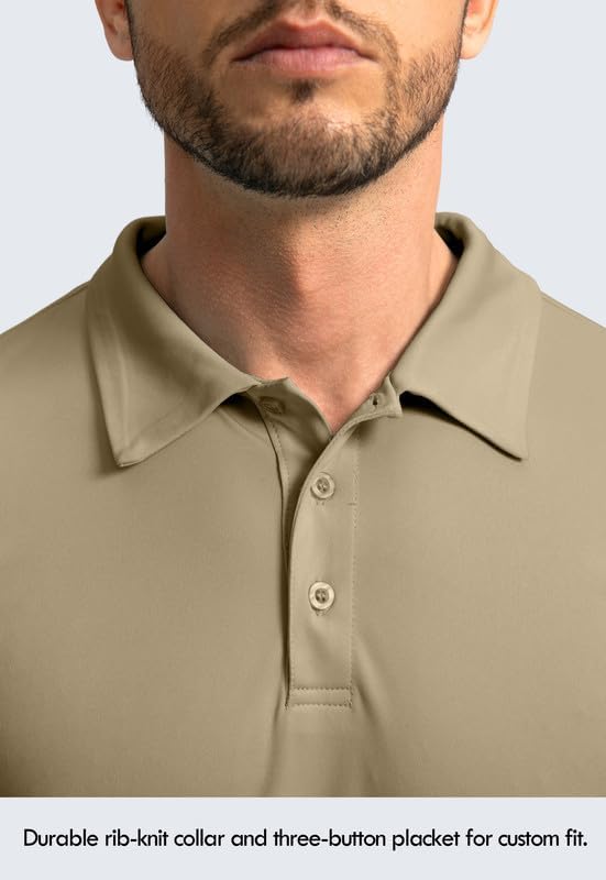 Men's Polo Shirt Long Sleeve Golf Shirts Lightweight UPF 50+ Sun Protection Cool Shirts for Men Work Fishing Outdoor