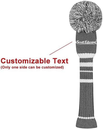 Scott Edward 1/3/4PCS Multi-Style Optional Individualized Knit Golf Club Head Covers, Driver Wood(460cc) Fairway Wood and Hybrid(UT)，for Male/Female Golfers,Custom