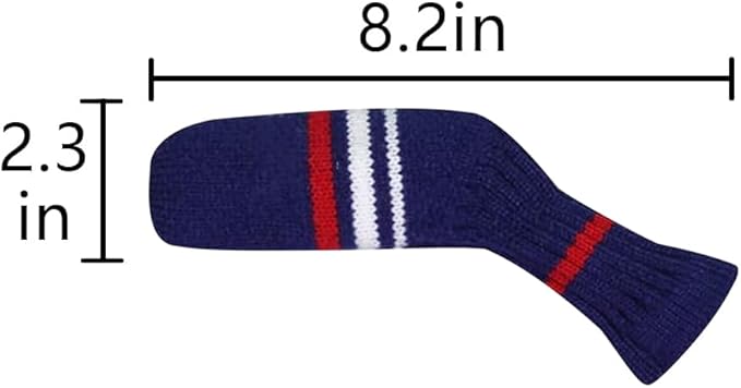 Scott Edward 1/7/10 Pcs Knitted Golf Club Head Covers for Irons Wedge Cuteness and Basically Socks Shape Washable Golf Club Head Protector on Red/Blue Warning Style