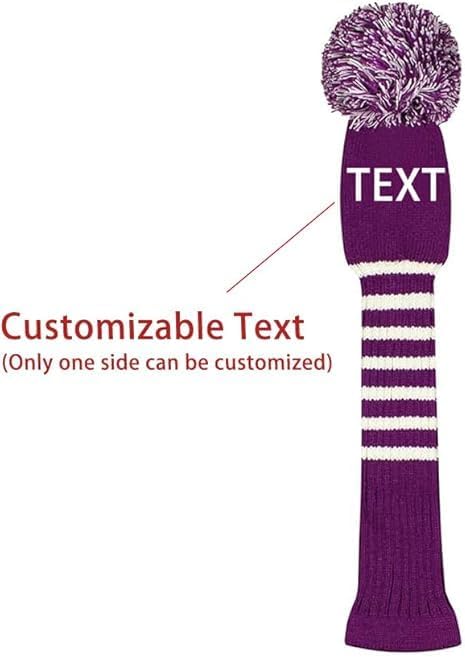 Scott Edward 1/3/4PCS Multi-Style Optional Individualized Knit Golf Club Head Covers, Driver Wood(460cc) Fairway Wood and Hybrid(UT)，for Male/Female Golfers,Custom